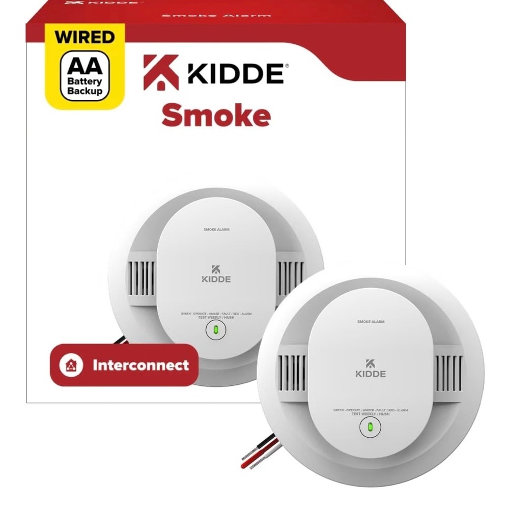 Kidde 20SAR Photoelectric Smoke Alarm Hardwired AA Battery Backup 21032825 White
